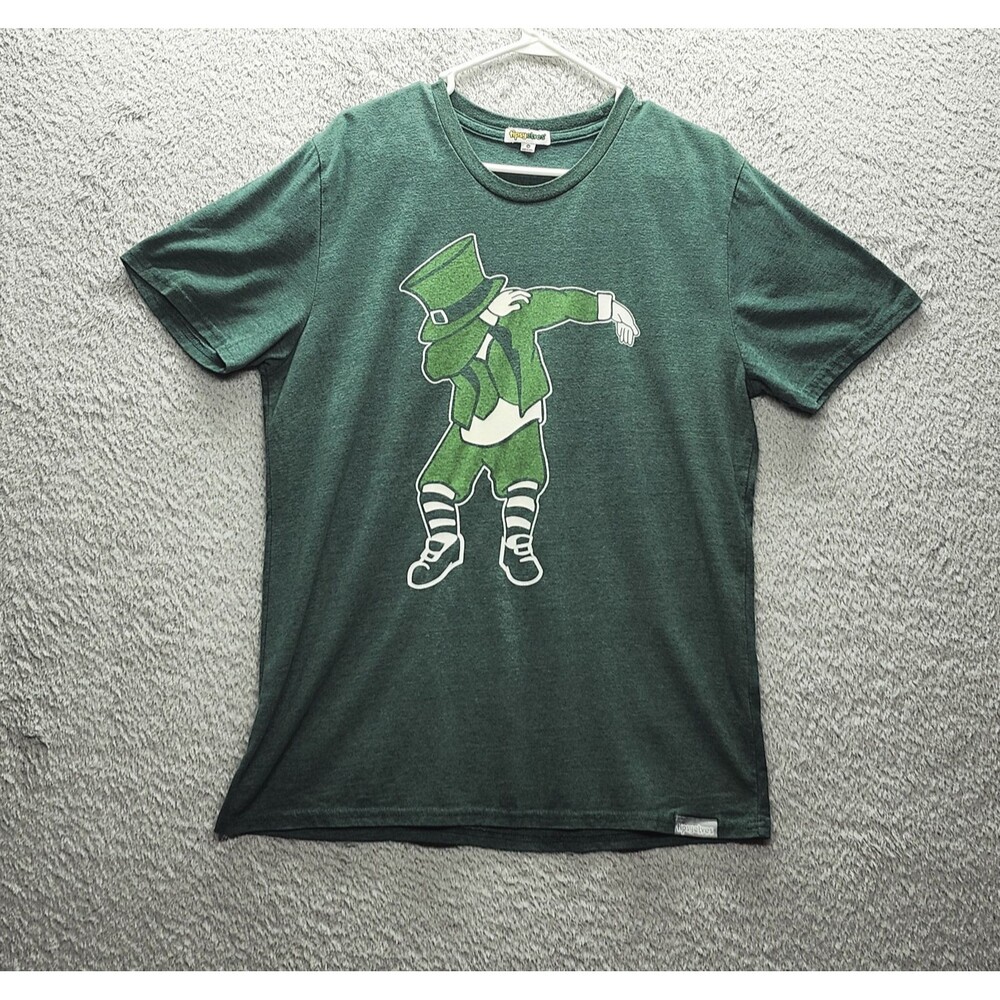 Tipsy Elves Men's XL Green Leprechaun Graphic T-Shirt St. Paddy's Day Shirt